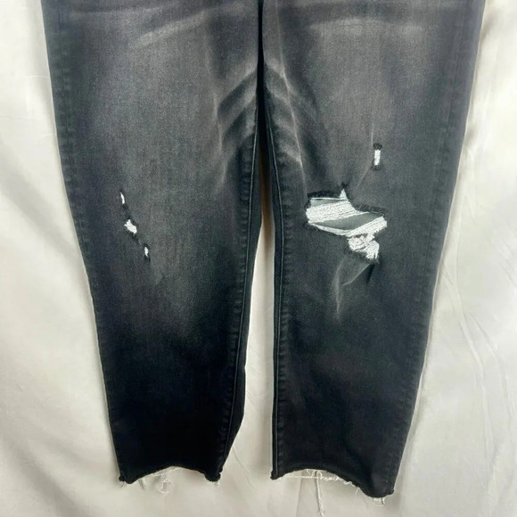 Serra Retreat Joie Rucker Dume High Rise Straight Jeans Size 10 Black Distressed - Picture 6 of 12